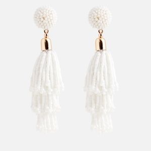 White beaded earrings